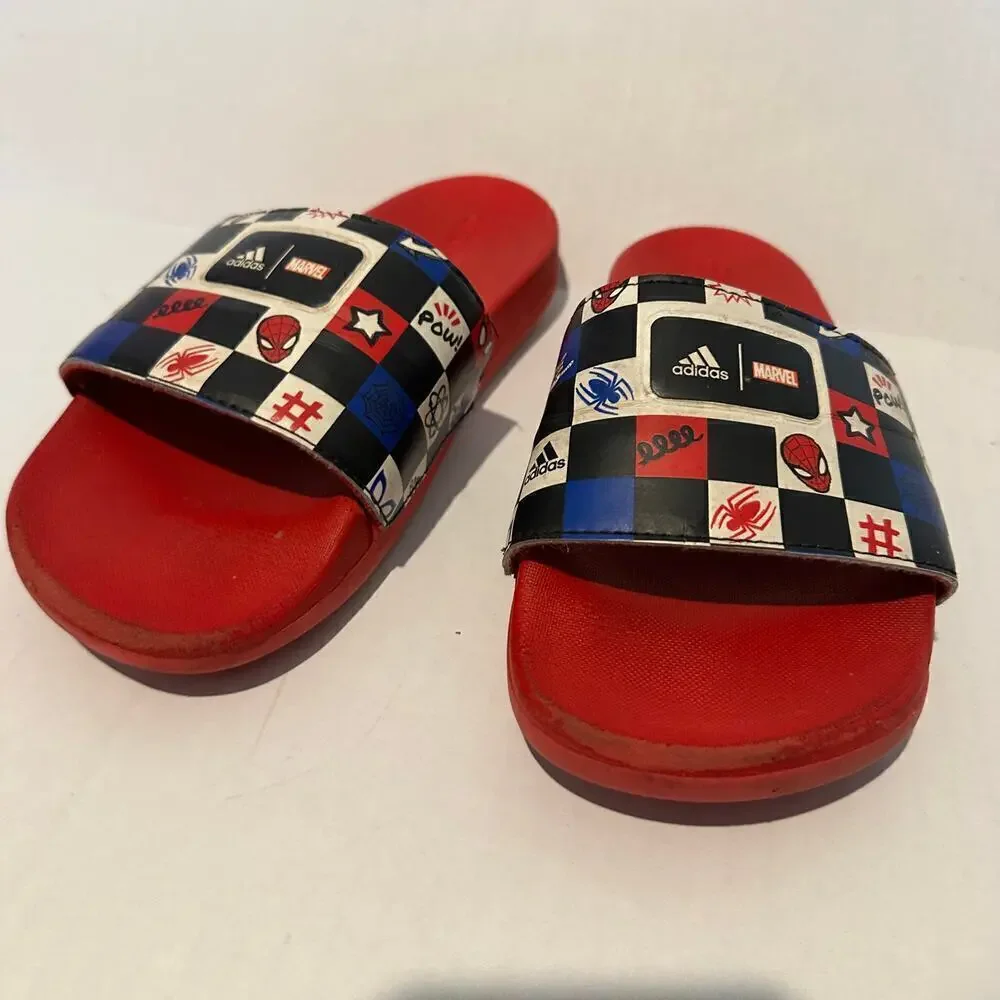 Adidas x Disney Kids Size 4 Adilette Comfort Spider-Man Slide Sandals Casual